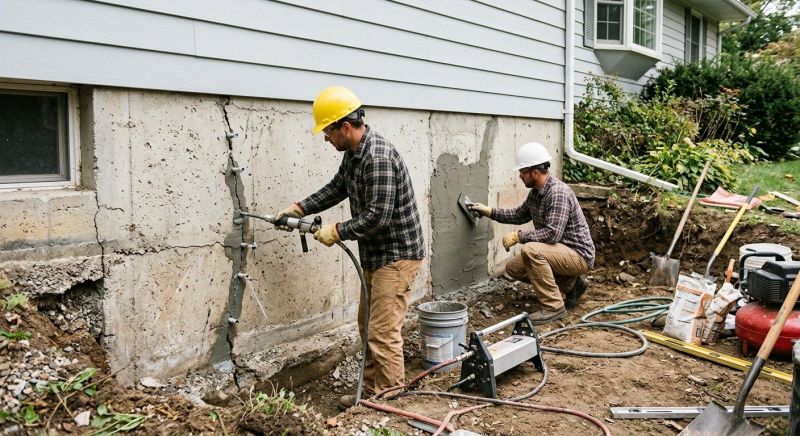 Cracked Foundation Repair in Alden, MI
