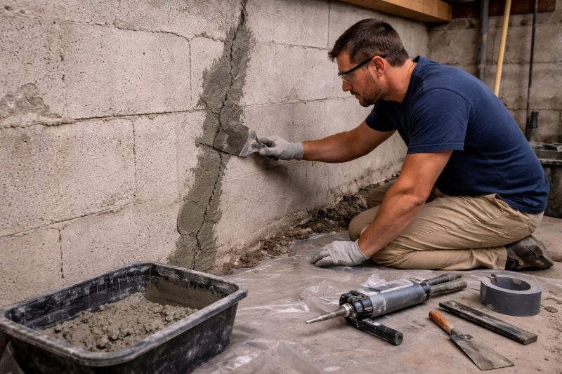 Foundation Crack Repair in Bellaire, MI