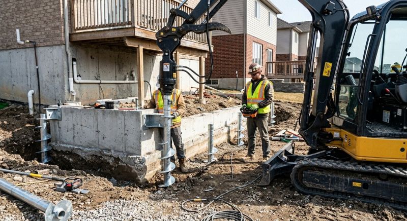 Helical Piers Installation in Kalkaska, MI