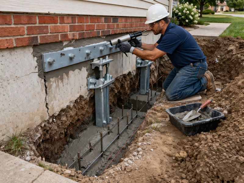 Sinking Foundation Repair in Alden, MI